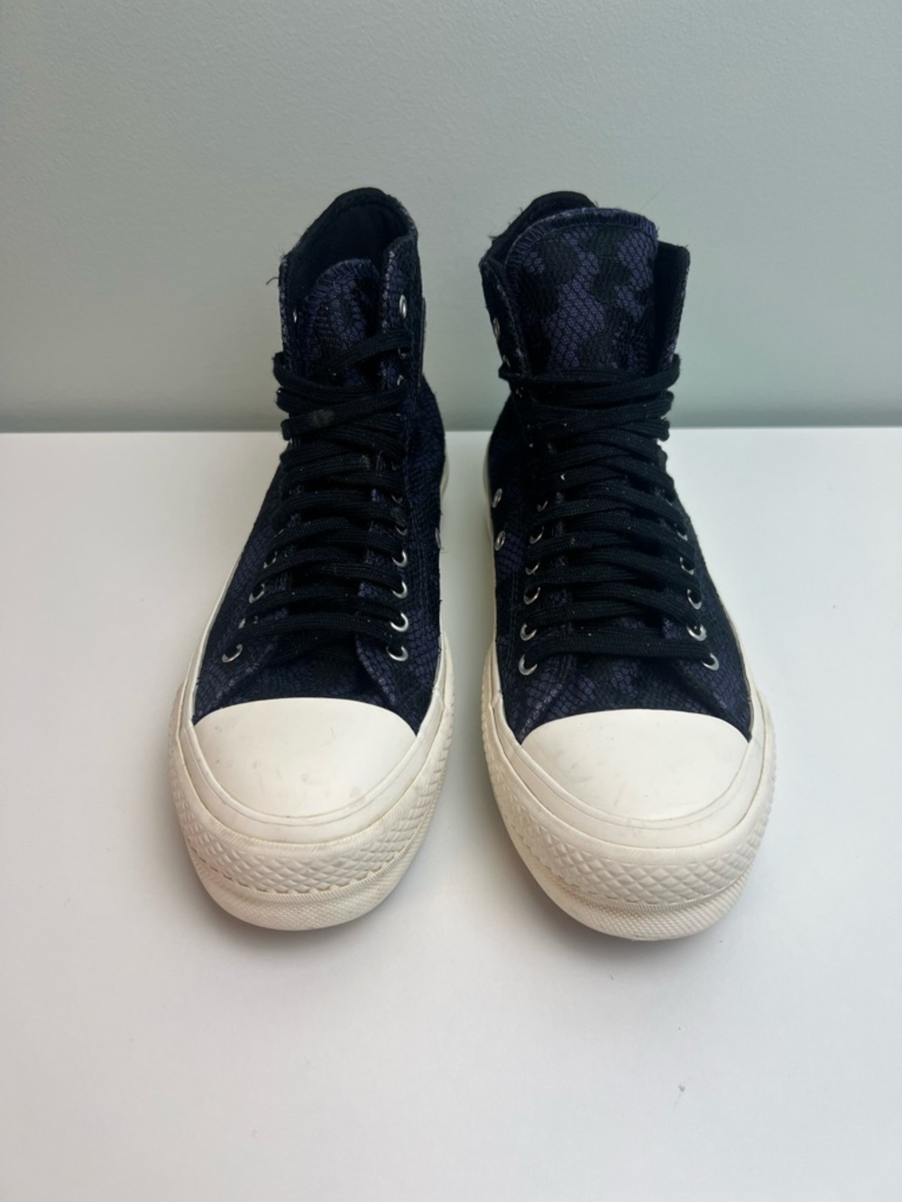 Converse Chuck Taylor All Star High Top Uncharted Waters Black Lace Purple Sz 6 - Picture 2 of 9